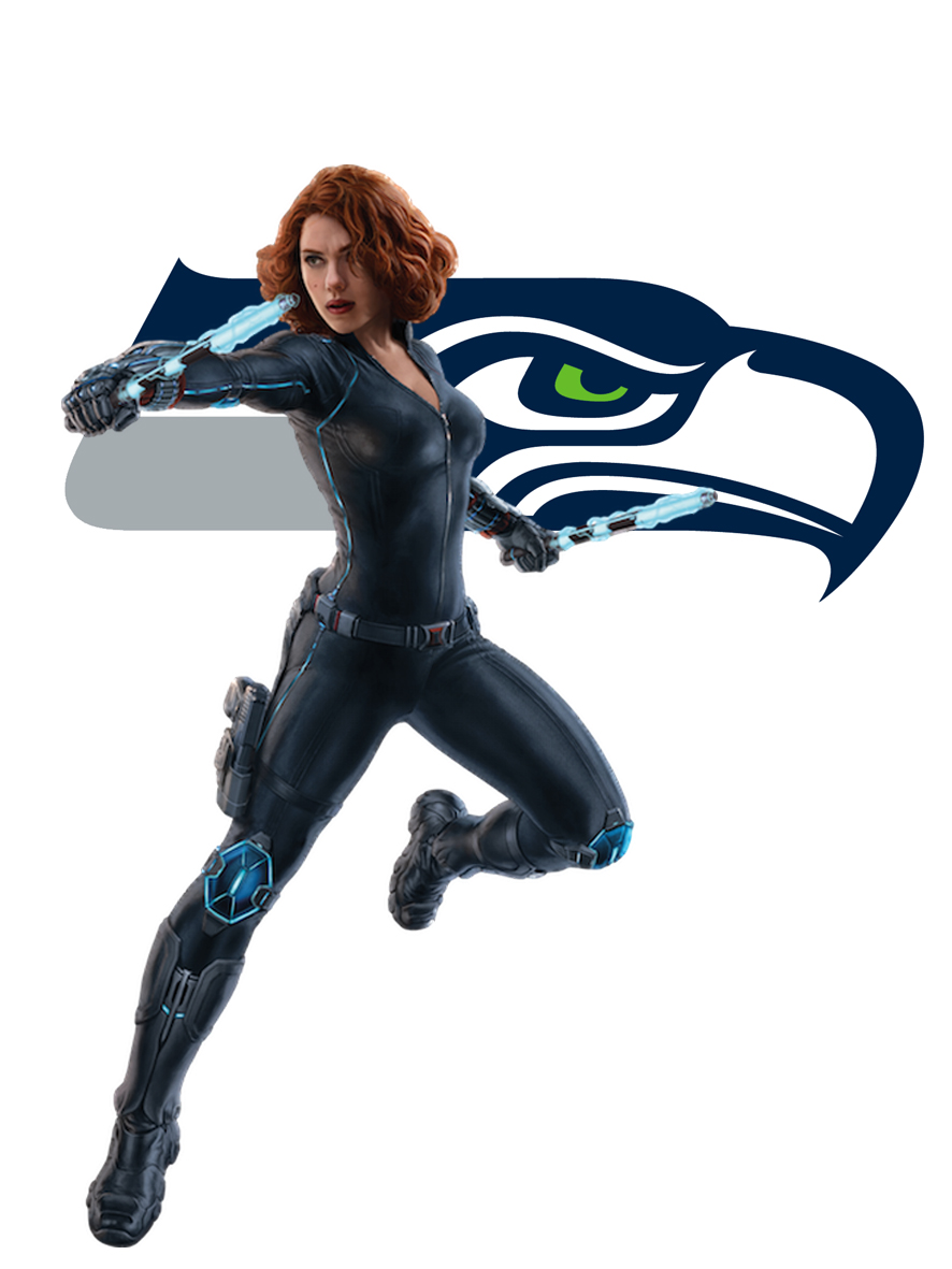 Seattle Seahawks Black Widow Logo vinyl decal